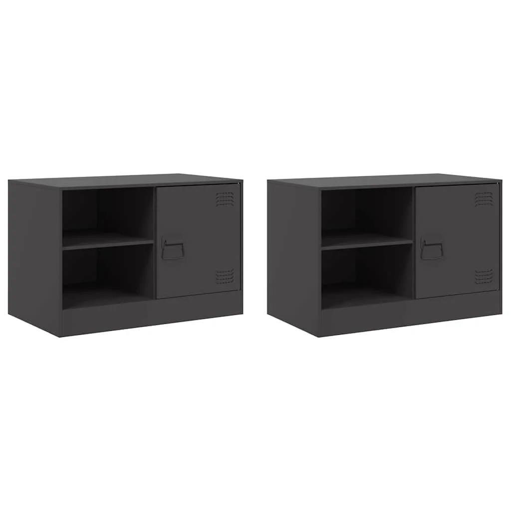 TV skrinky 2 ks čierne 67x39x44 cm oceľ