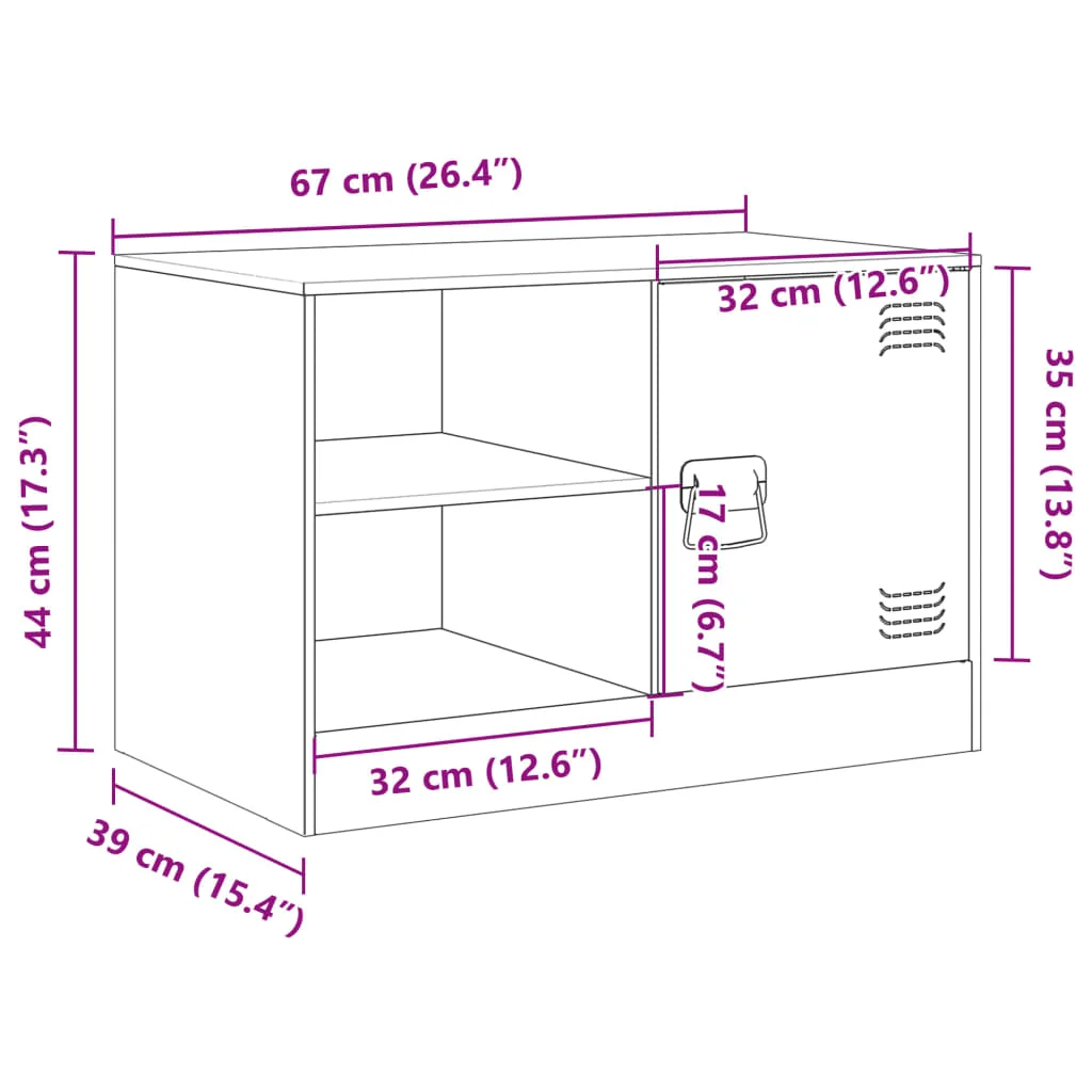 TV skrinky 2 ks horčicovo-žlté 67x39x44 cm oceľ