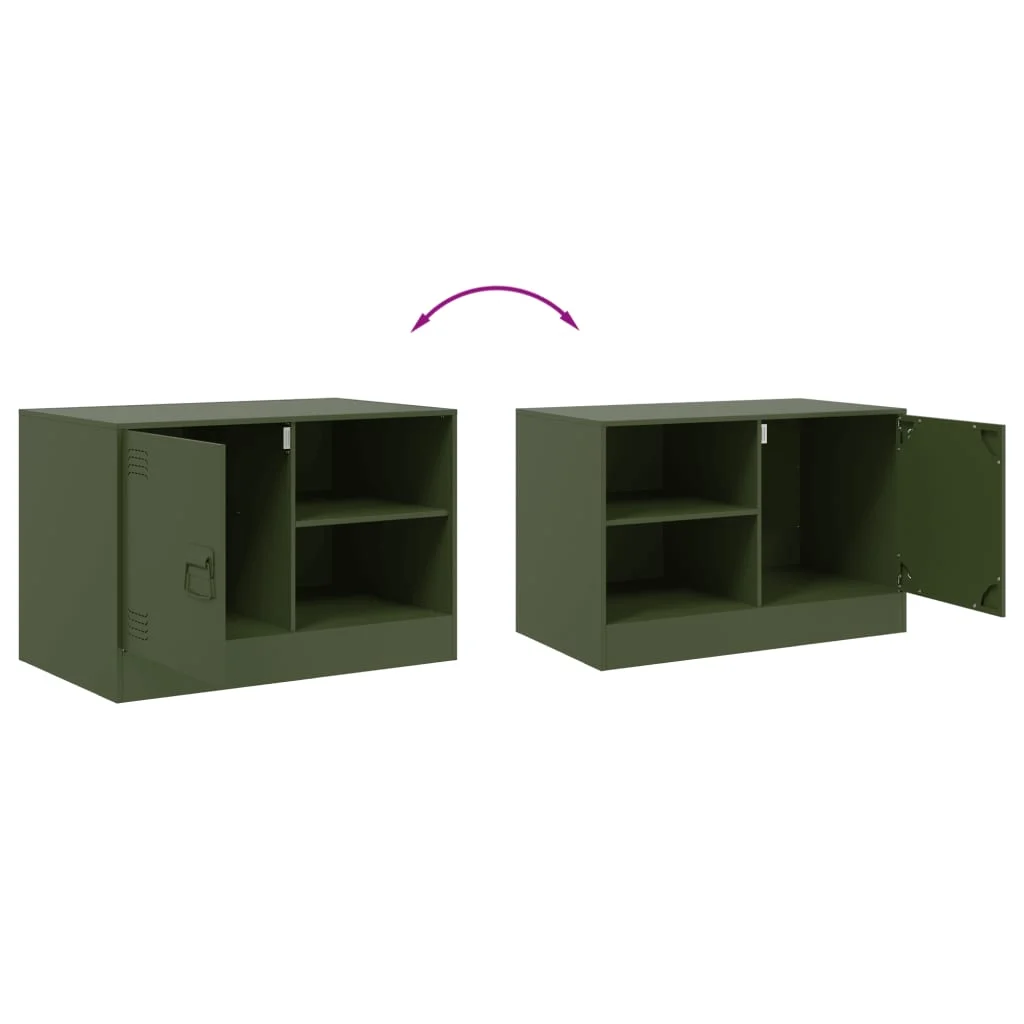TV skrinky 2 ks olivovo-zelené 67x39x44 cm oceľ
