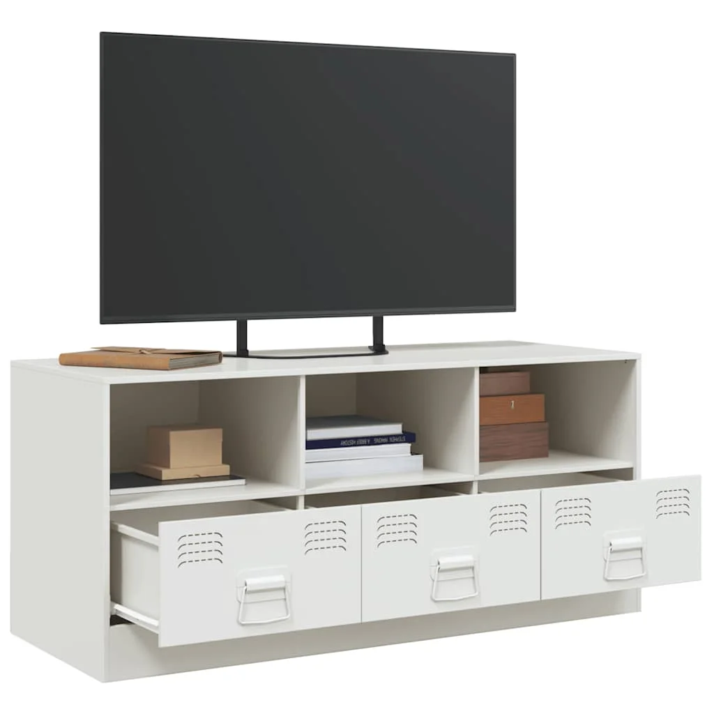 TV skrinka biela 99x39x44 cm oceľ