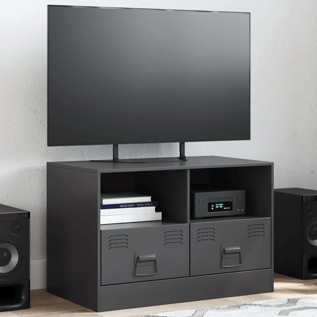 TV skrinka čierna 67x39x44 cm oceľ