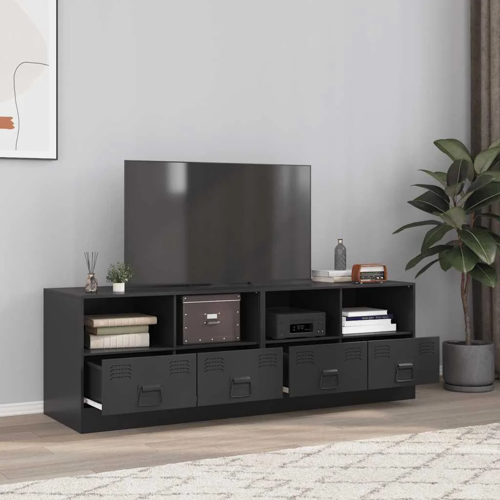 TV skrinky 2 ks čierne 67x39x44 cm oceľ