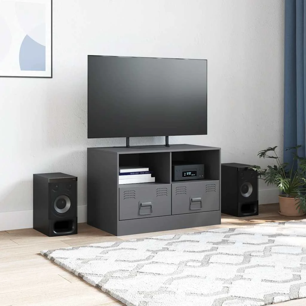 TV skrinka antracitová 67x39x44 cm oceľ