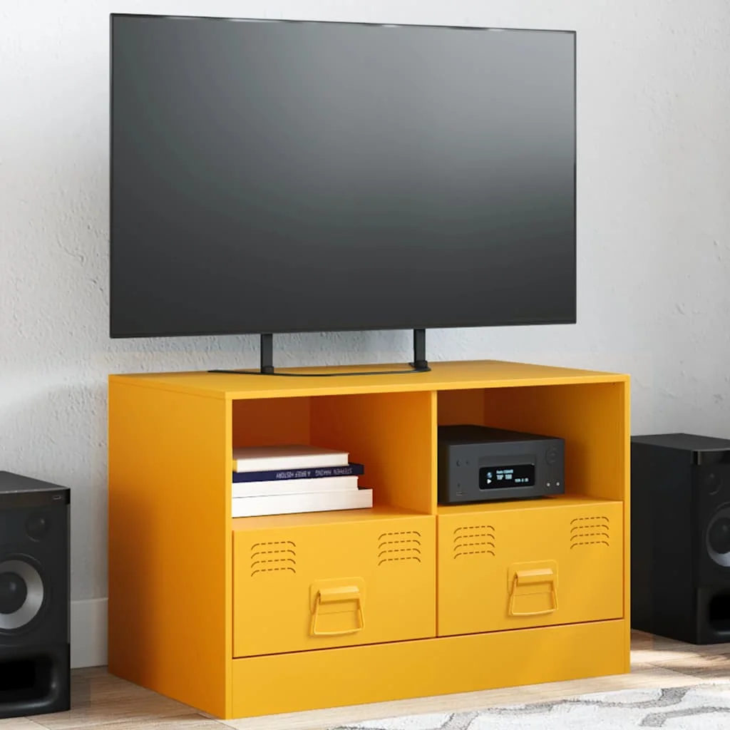 TV skrinka horčicovo-žltá 67x39x44 cm oceľ