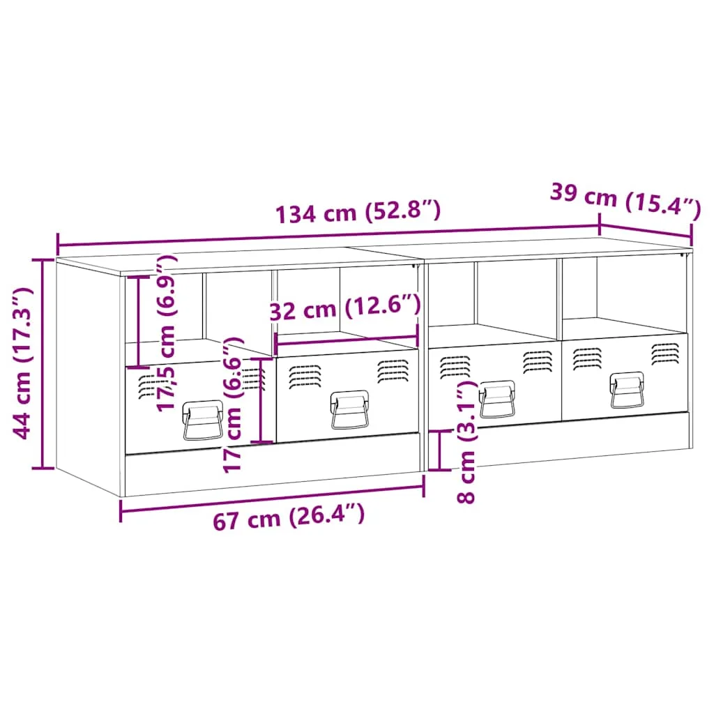 TV skrinky 2 ks horčicovo-žlté 67x39x44 cm oceľ