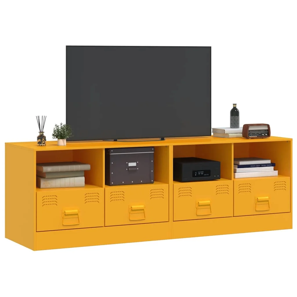 TV skrinky 2 ks horčicovo-žlté 67x39x44 cm oceľ