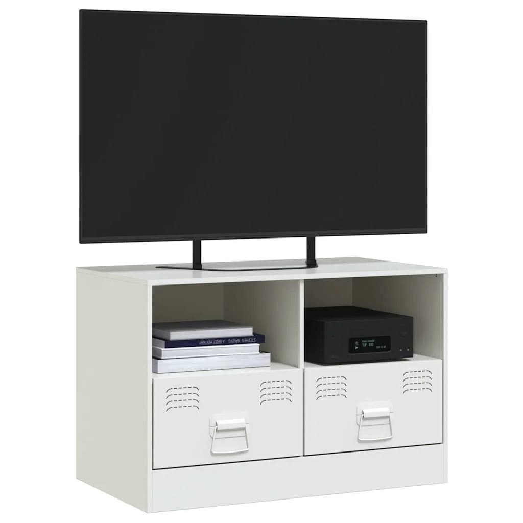 TV skrinka biela 67x39x44 cm oceľ