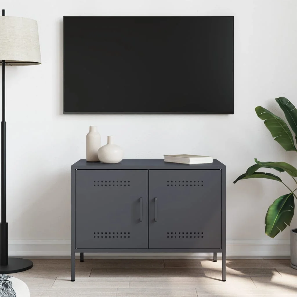 TV skrinka antracitová 68x39x50,5 cm oceľ