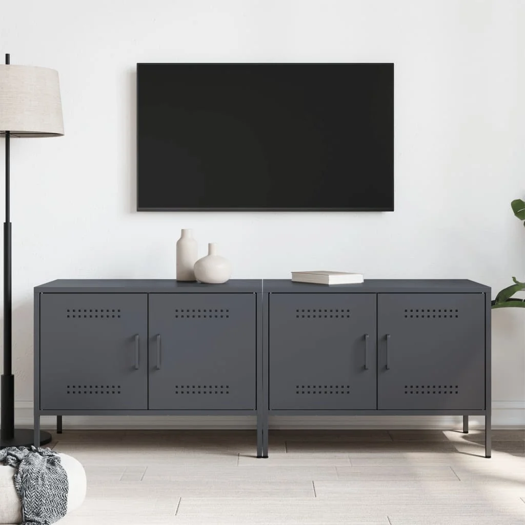 TV skrinky 2 ks antracitové 68x39x50,5 cm oceľ