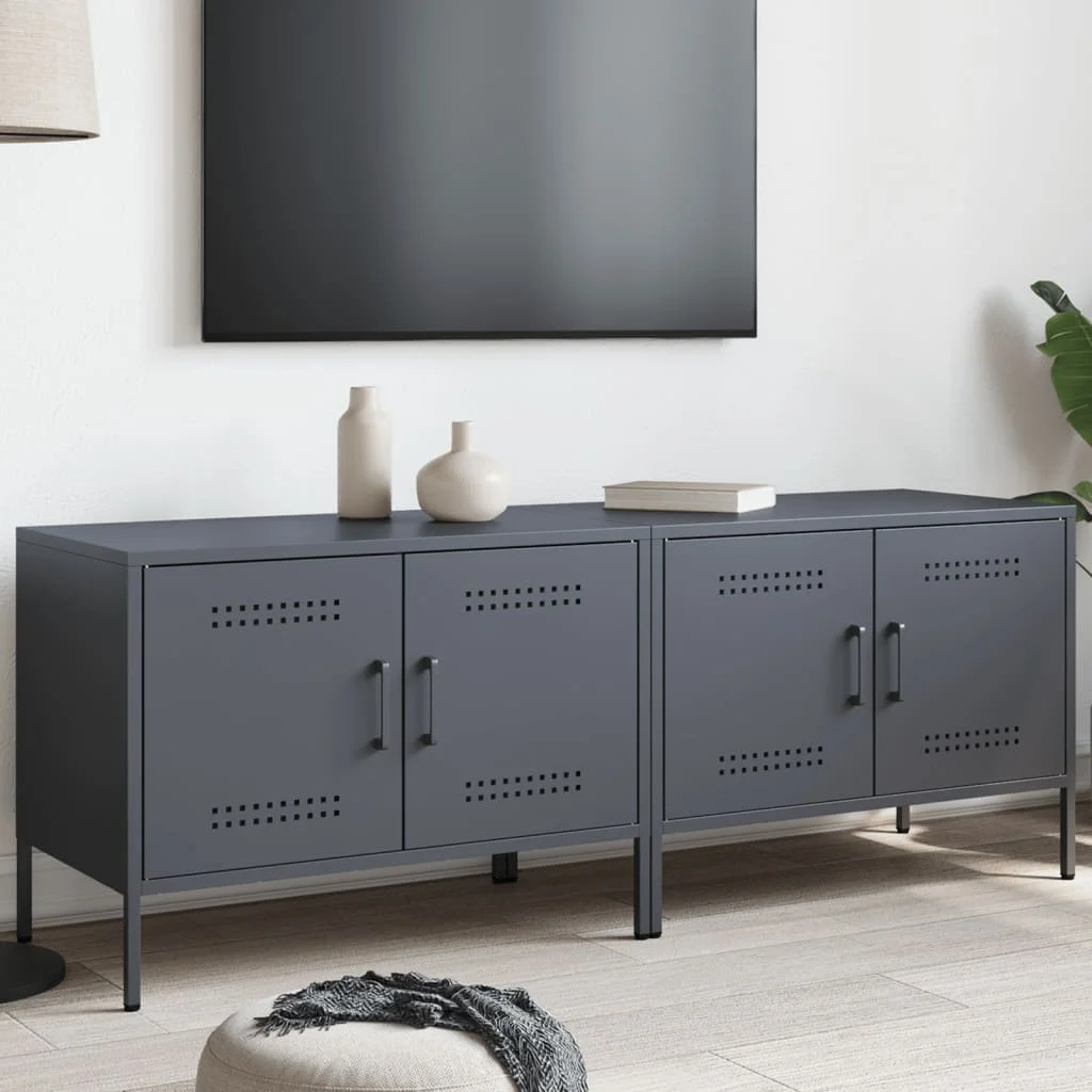 TV skrinky 2 ks antracitové 68x39x50,5 cm oceľ