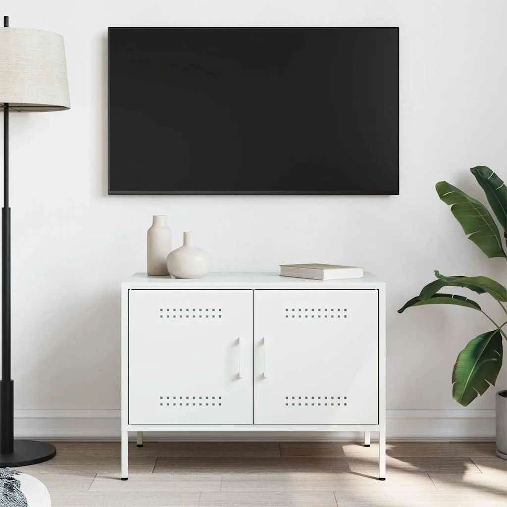 TV skrinka biela 68x39x50,5 cm oceľ