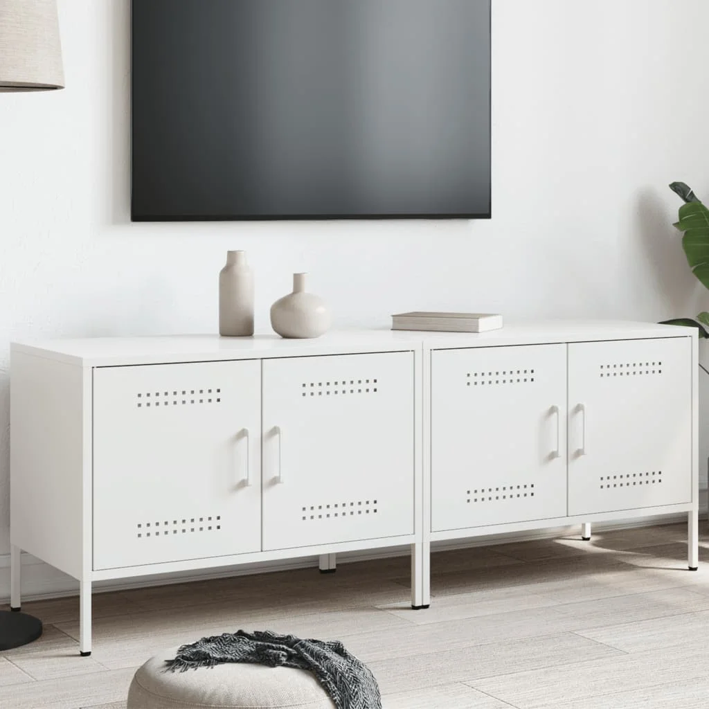 TV skrinky 2 ks biele 68x39x50,5 cm oceľ