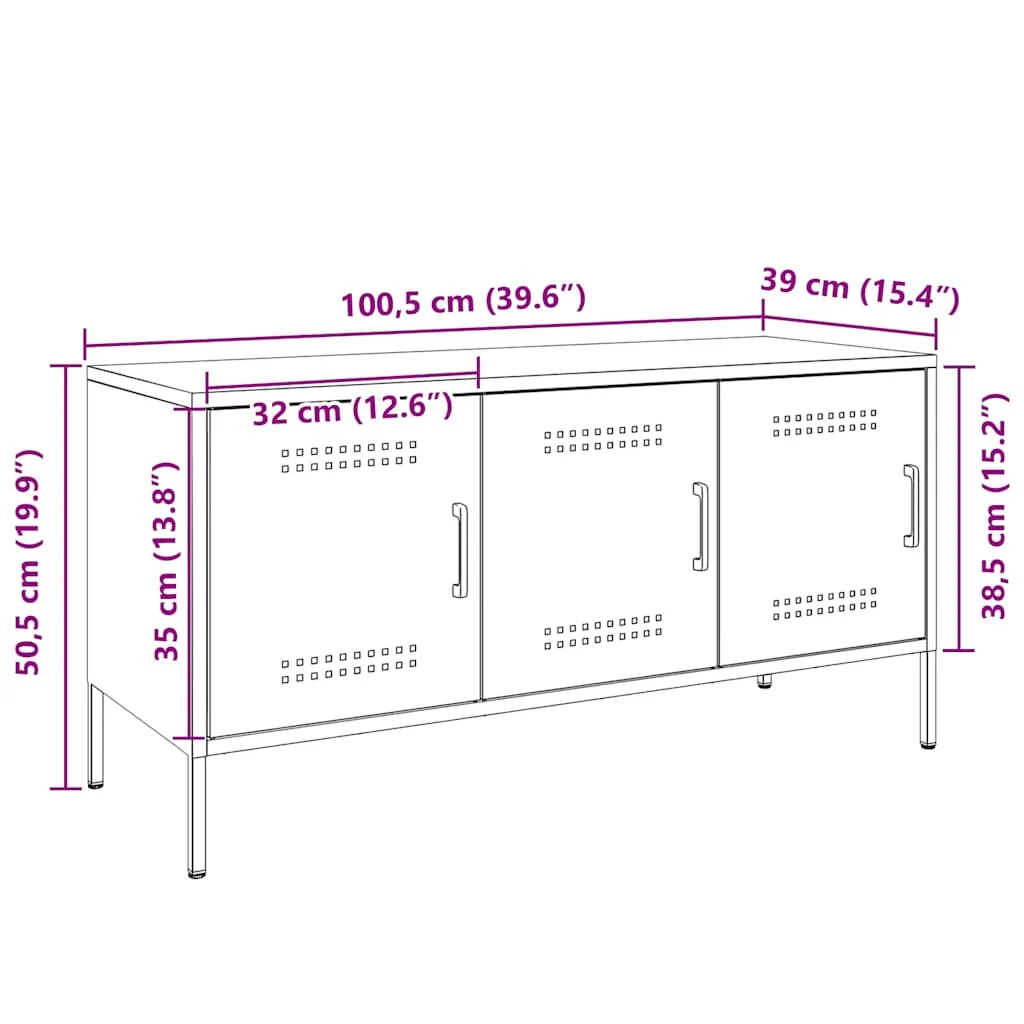 TV skrinka biela 100,5x39x50,5 cm oceľ