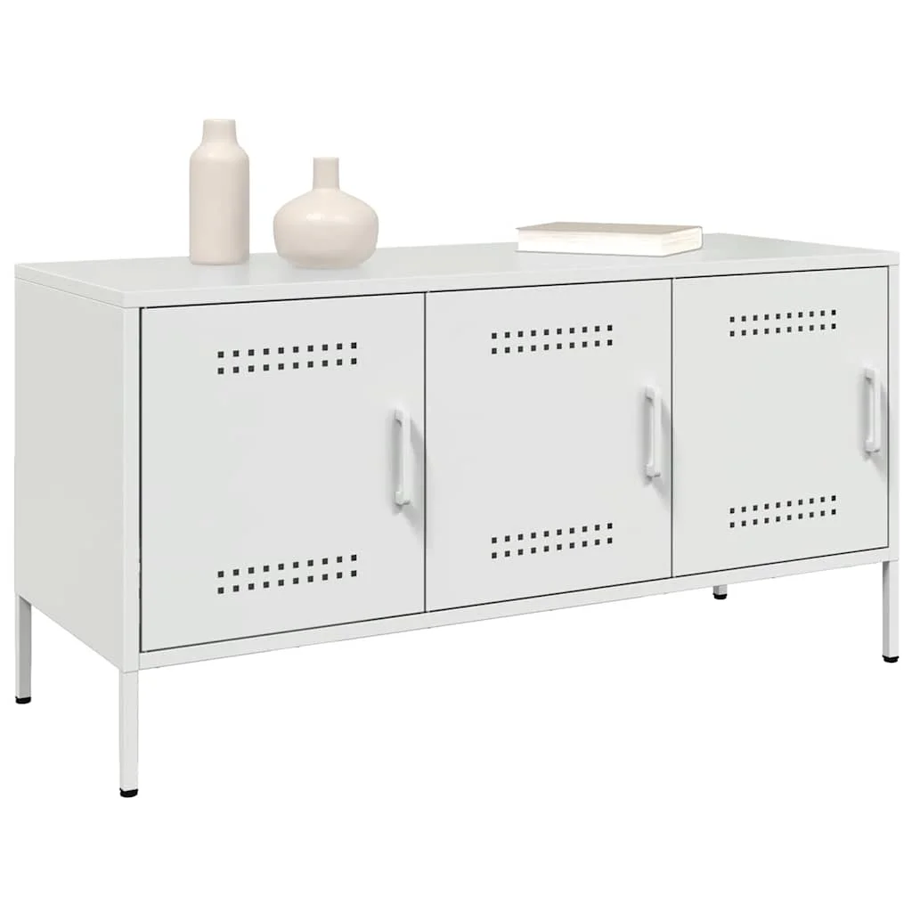 TV skrinka biela 100,5x39x50,5 cm oceľ