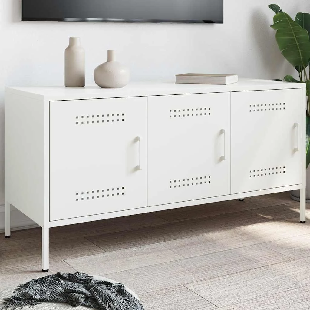 TV skrinka biela 100,5x39x50,5 cm oceľ