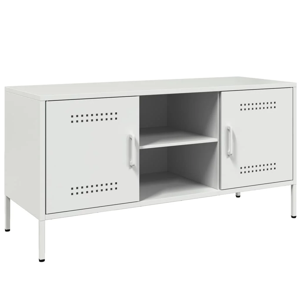 TV skrinka biela 100,5x39x50,5 cm oceľ