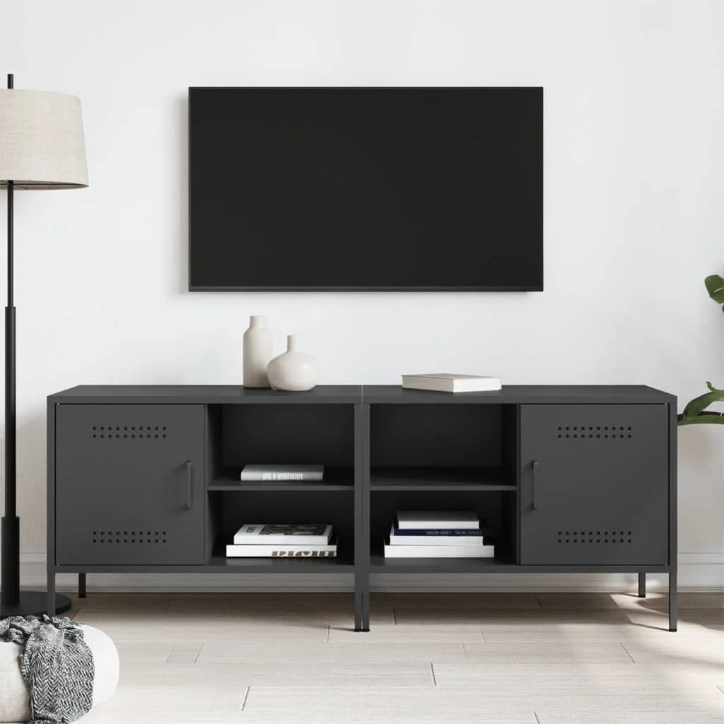 TV skrinky 2 ks čierne 68x39x50,5 cm oceľ