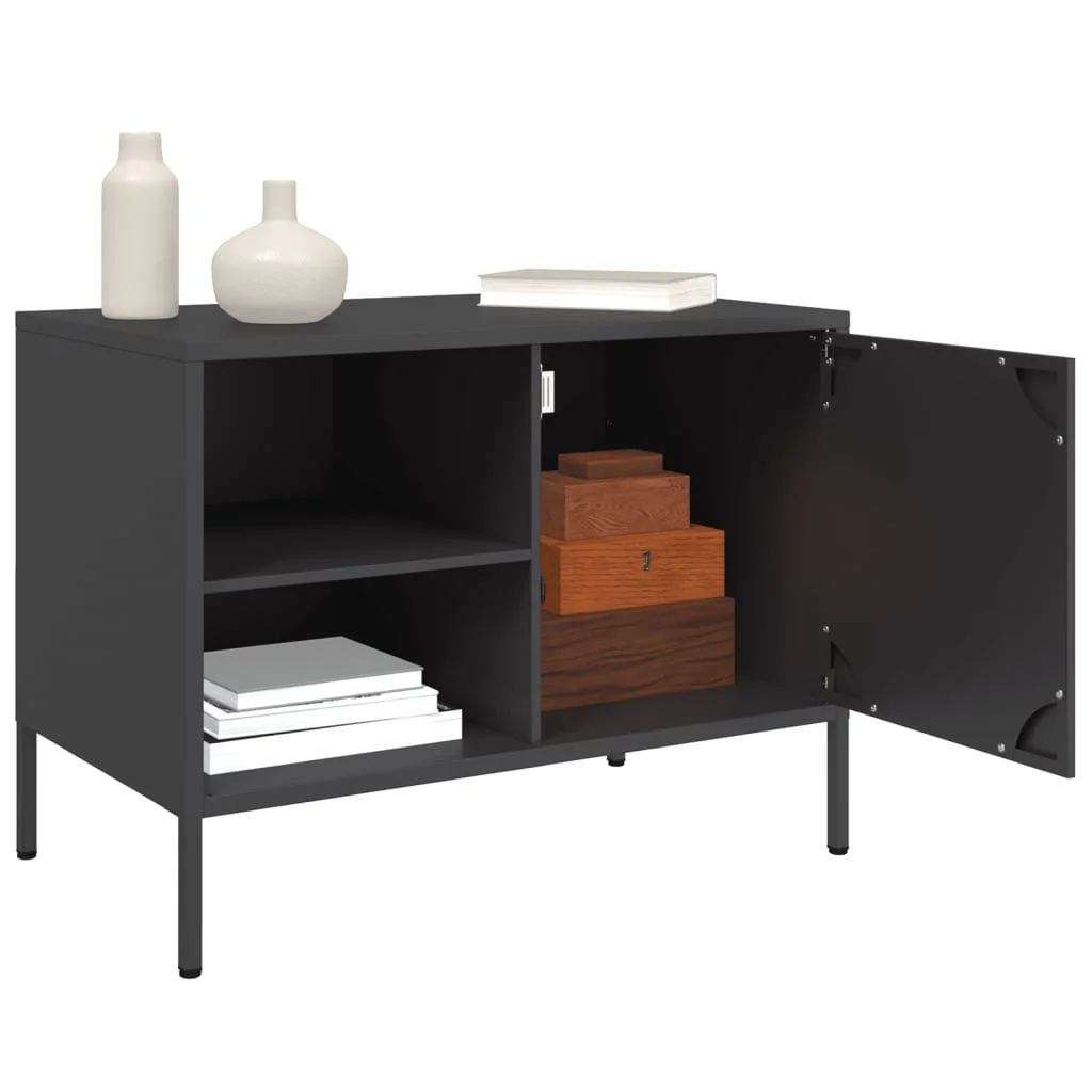 TV skrinky 2 ks čierne 68x39x50,5 cm oceľ