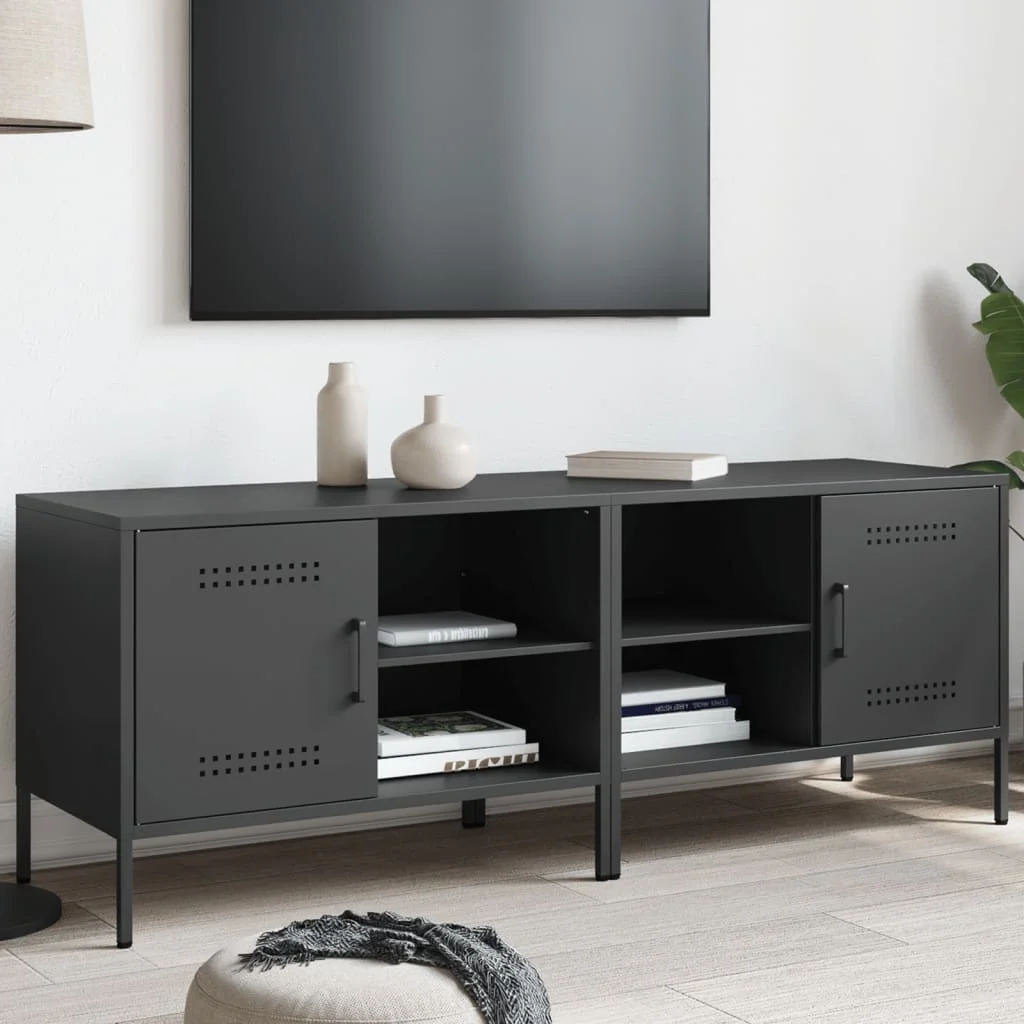 TV skrinky 2 ks čierne 68x39x50,5 cm oceľ