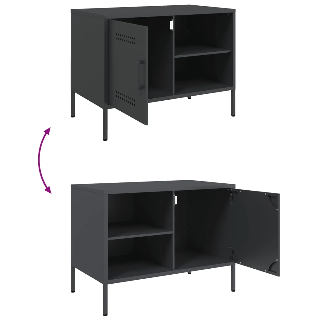 TV skrinky 2 ks antracitové 68x39x50,5 cm oceľ