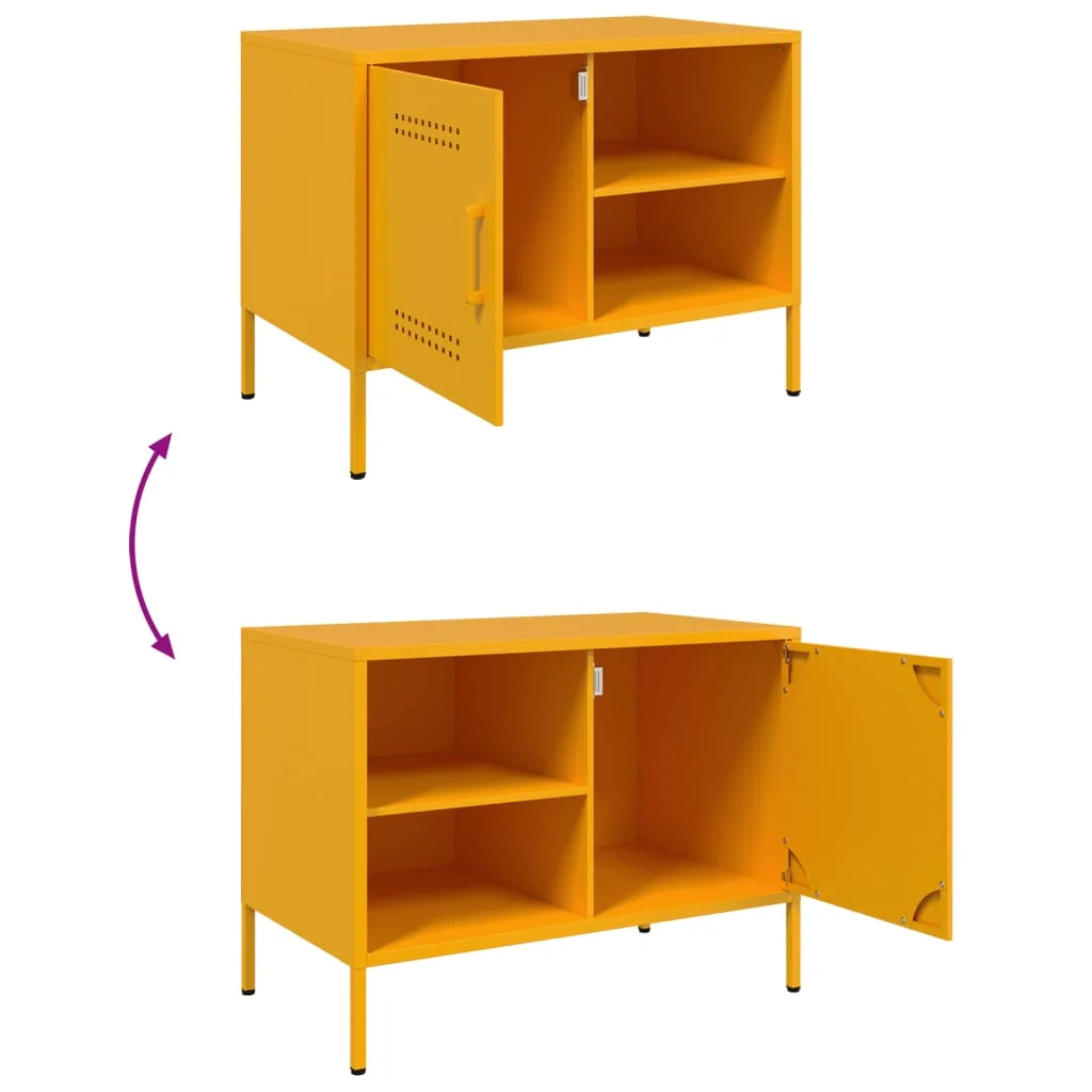 TV skrinky 2 ks horčicovo-žlté 68x39x50,5 cm oceľ