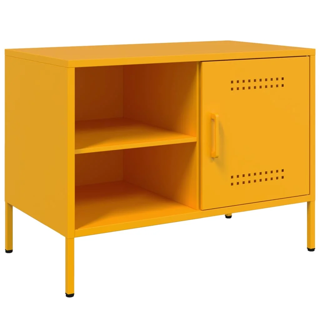 TV skrinky 2 ks horčicovo-žlté 68x39x50,5 cm oceľ