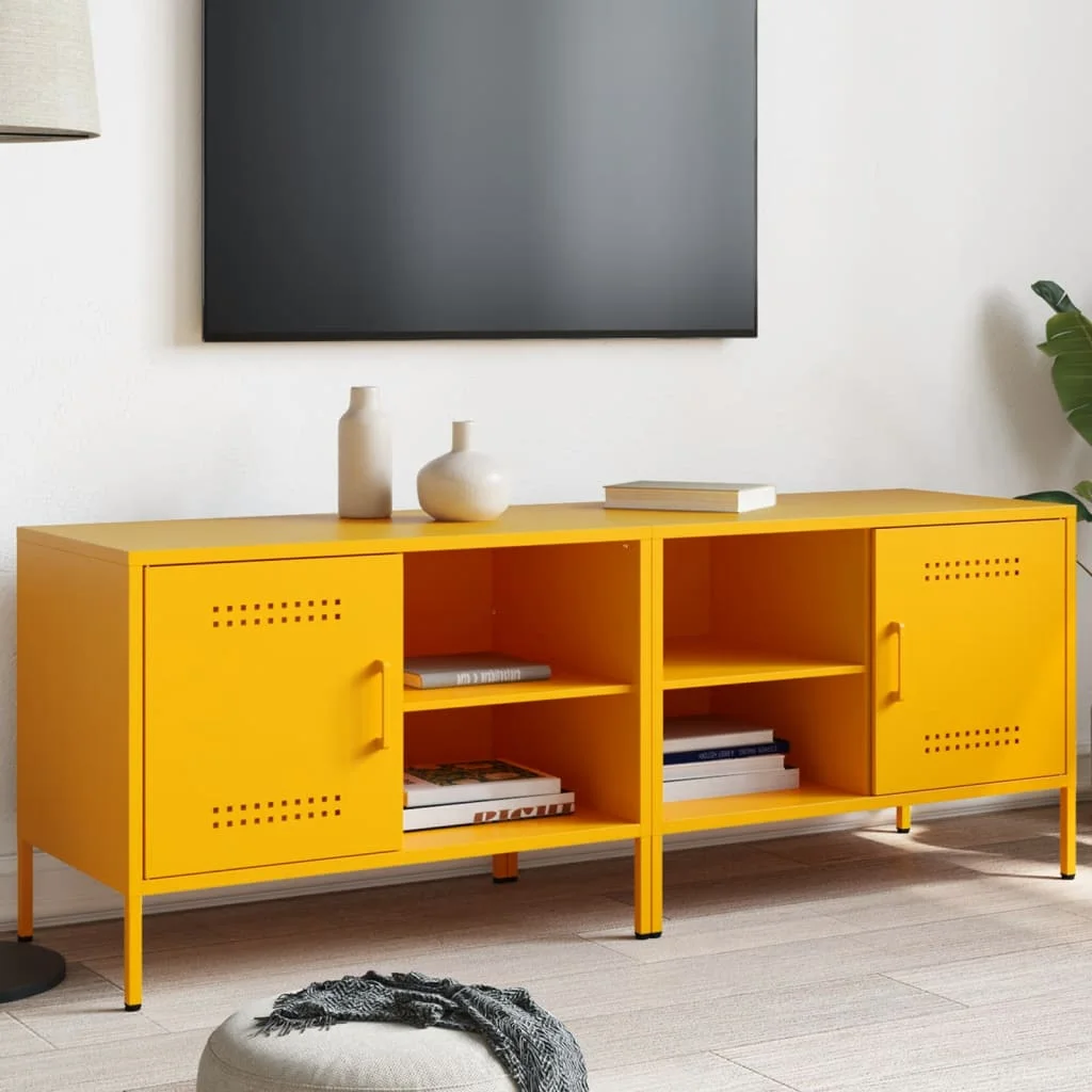 TV skrinky 2 ks horčicovo-žlté 68x39x50,5 cm oceľ
