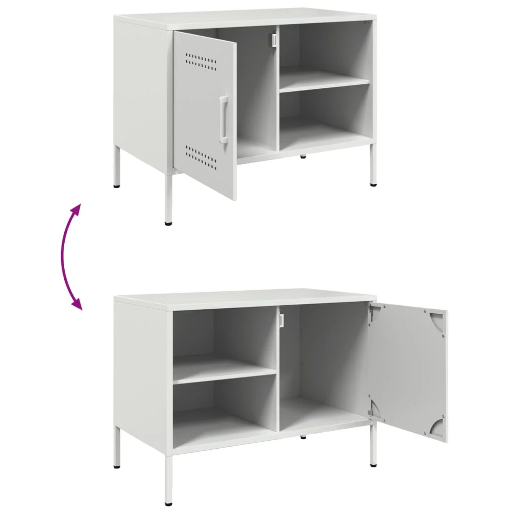 TV skrinky 2 ks biele 68x39x50,5 cm oceľ