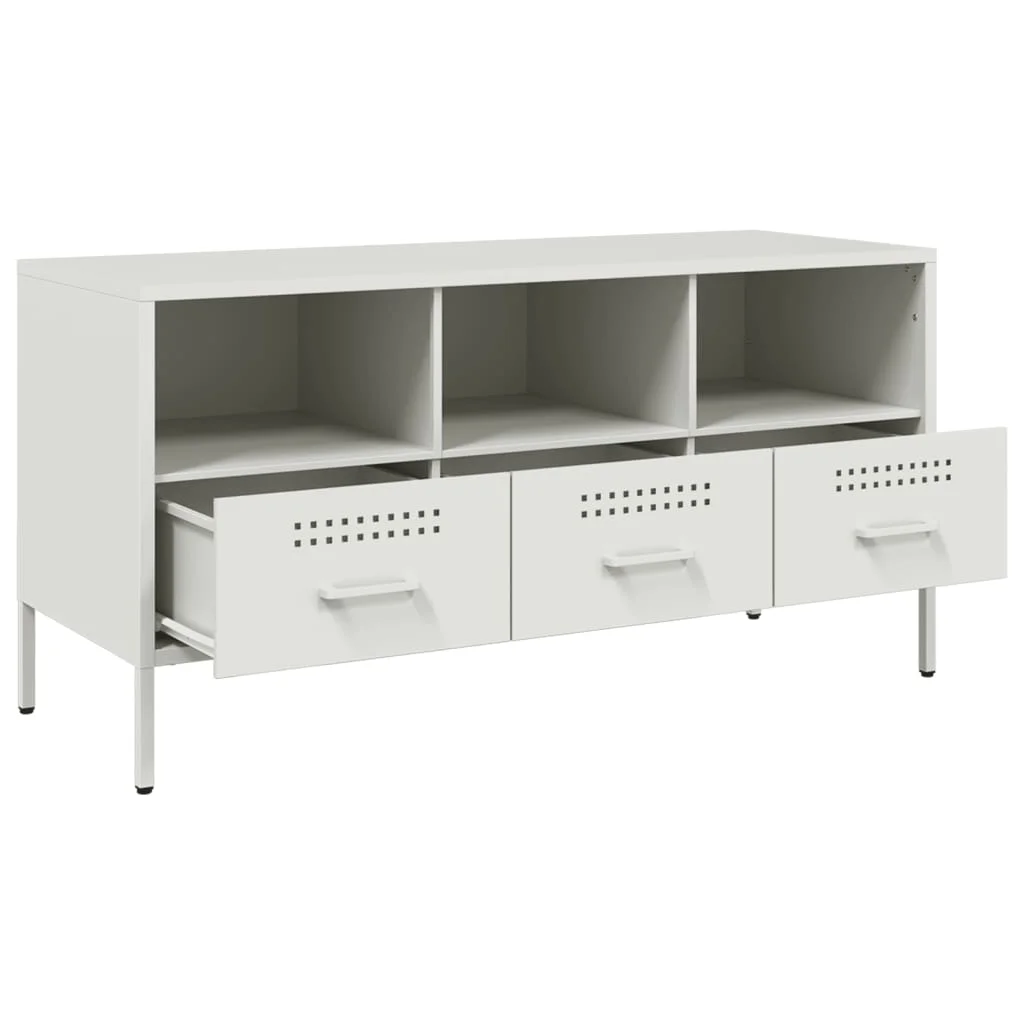 TV skrinka biela 100,5x39x50,5 cm oceľ