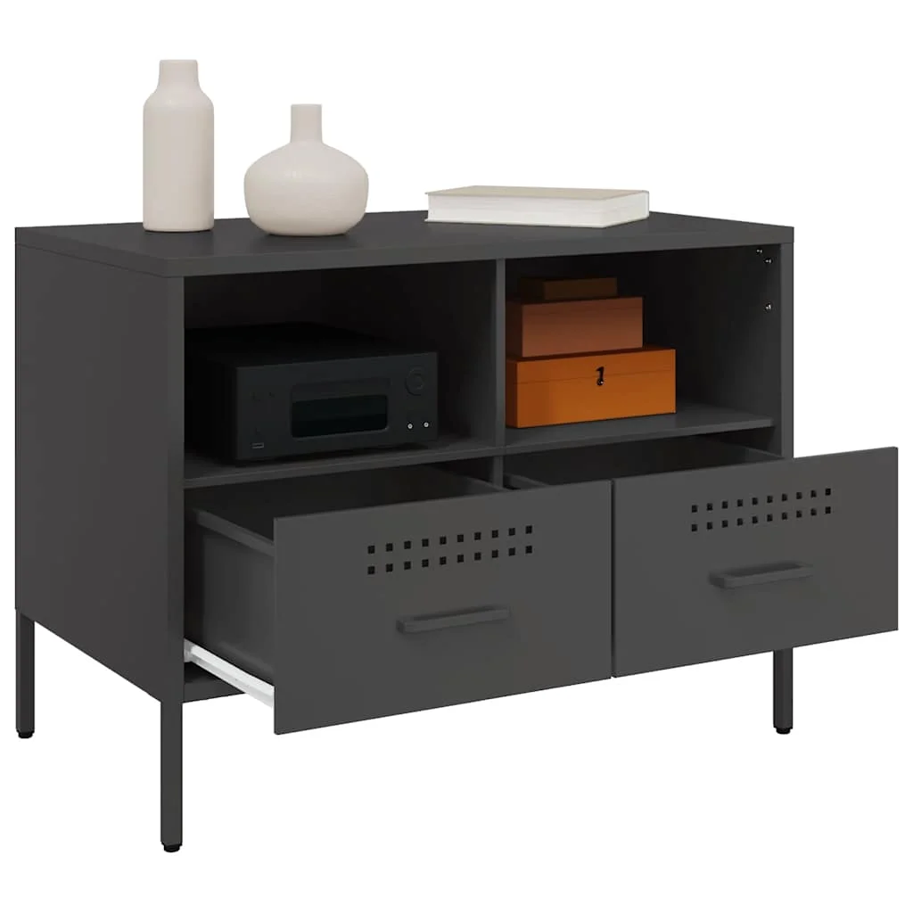 TV skrinky 2 ks čierne 68x39x50,5 cm oceľ