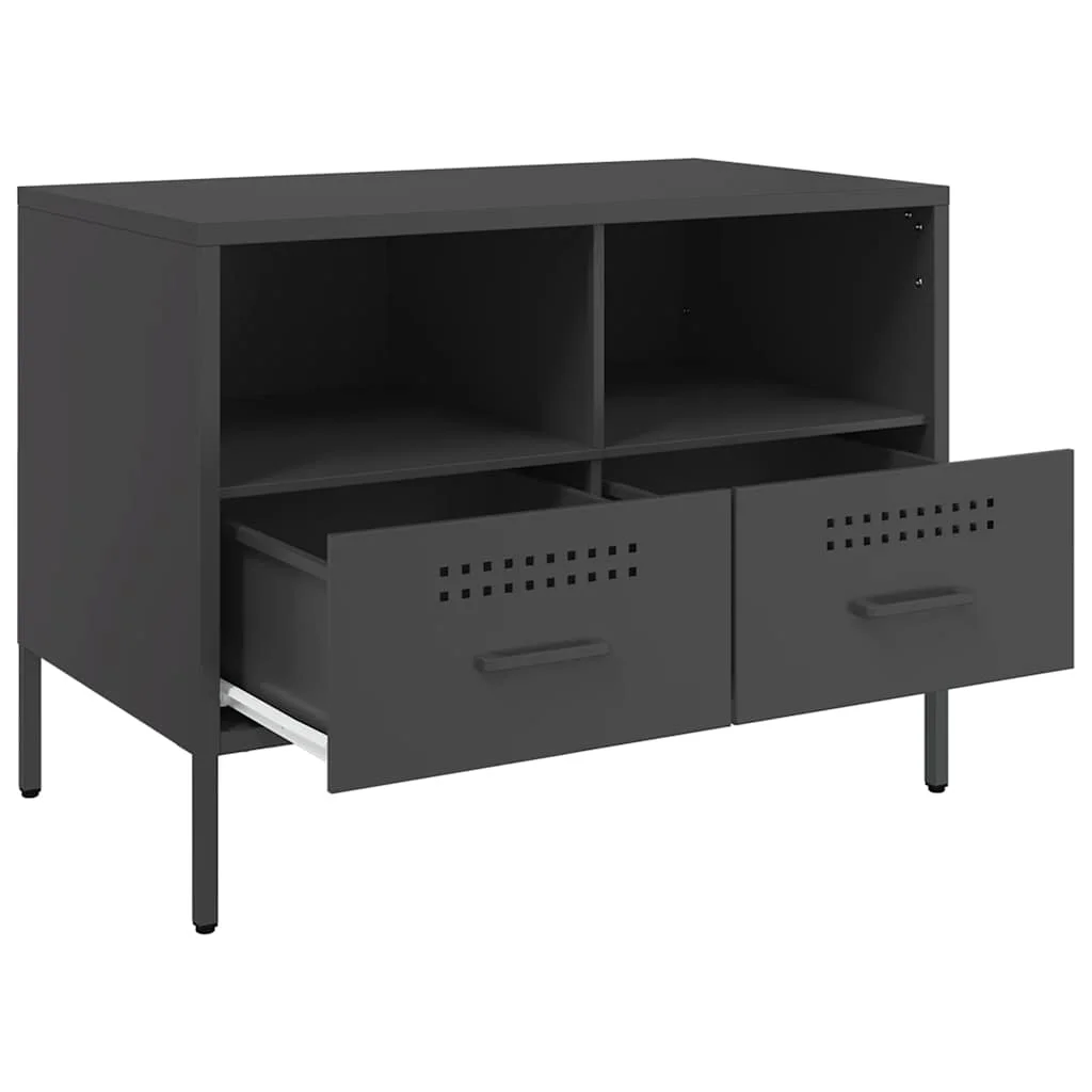 TV skrinky 2 ks čierne 68x39x50,5 cm oceľ