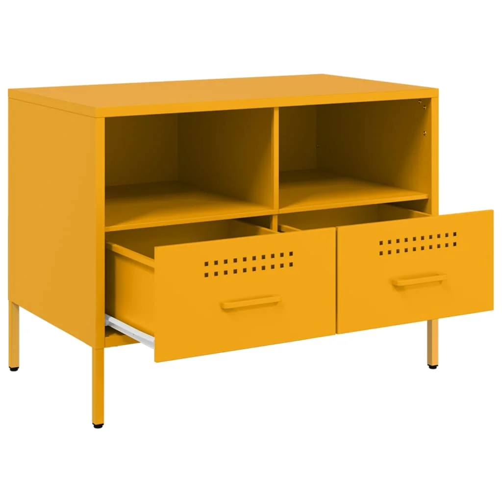 TV skrinka horčicovožltá 68x39x50,5 cm oceľ