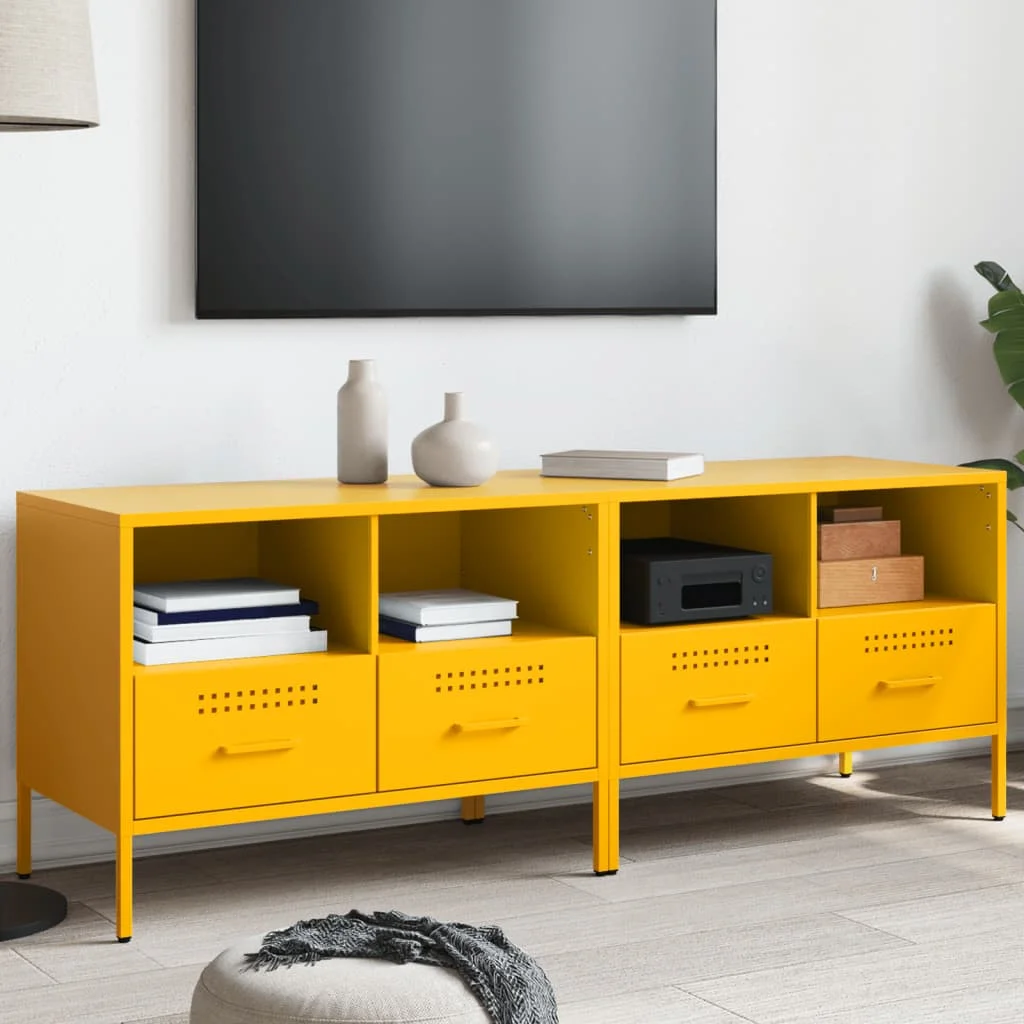 TV skrinky 2 ks horčicovo-žlté 68x39x50,5 cm oceľ