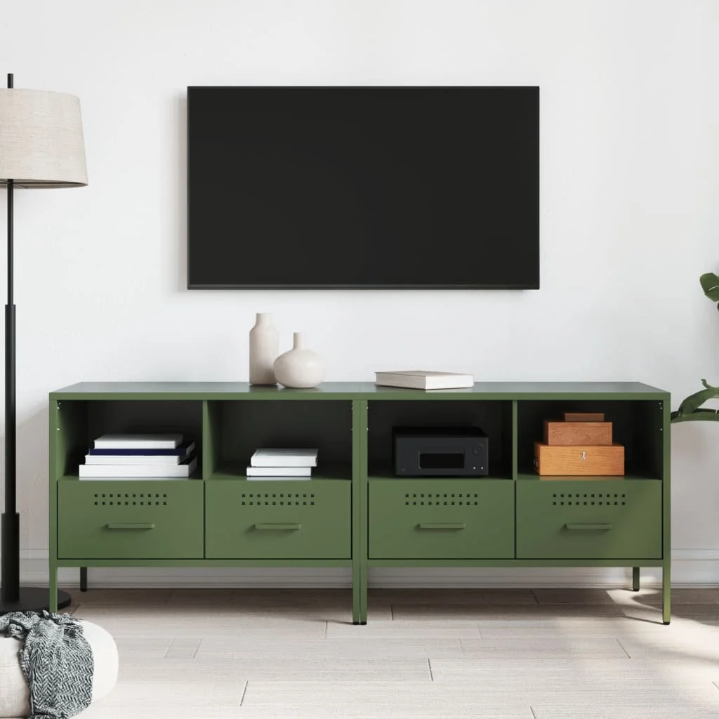 TV skrinky 2 ks olivovo-zelené 68x39x50,5 cm oceľ