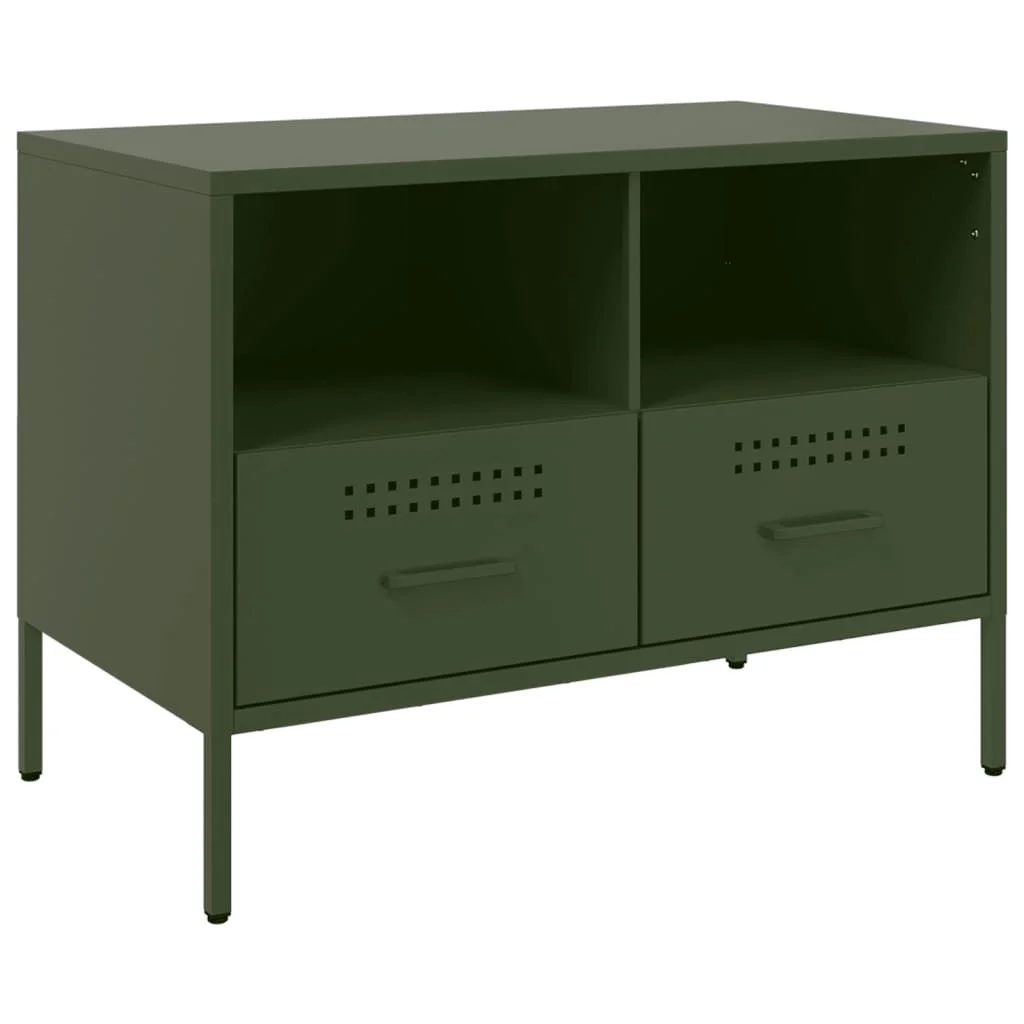 TV skrinky 2 ks olivovo-zelené 68x39x50,5 cm oceľ