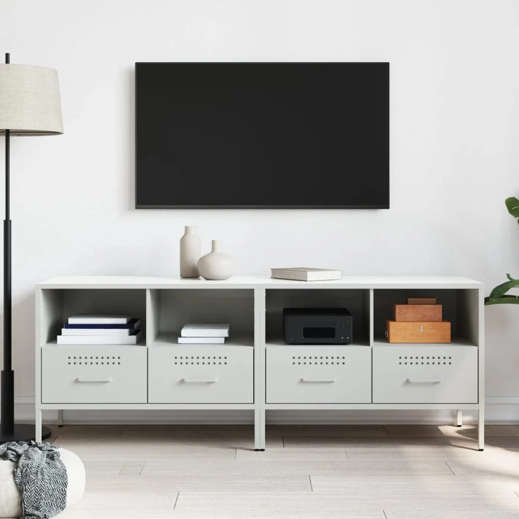 TV skrinky 2 ks biele 68x39x50,5 cm oceľ