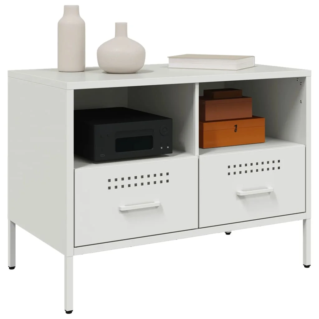 TV skrinky 2 ks biele 68x39x50,5 cm oceľ