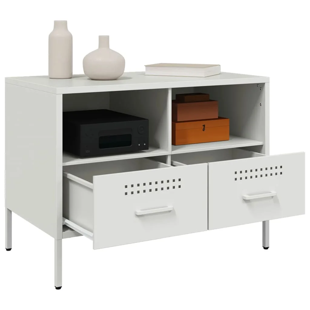 TV skrinky 2 ks biele 68x39x50,5 cm oceľ