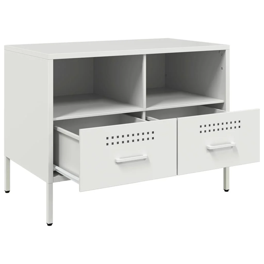 TV skrinky 2 ks biele 68x39x50,5 cm oceľ