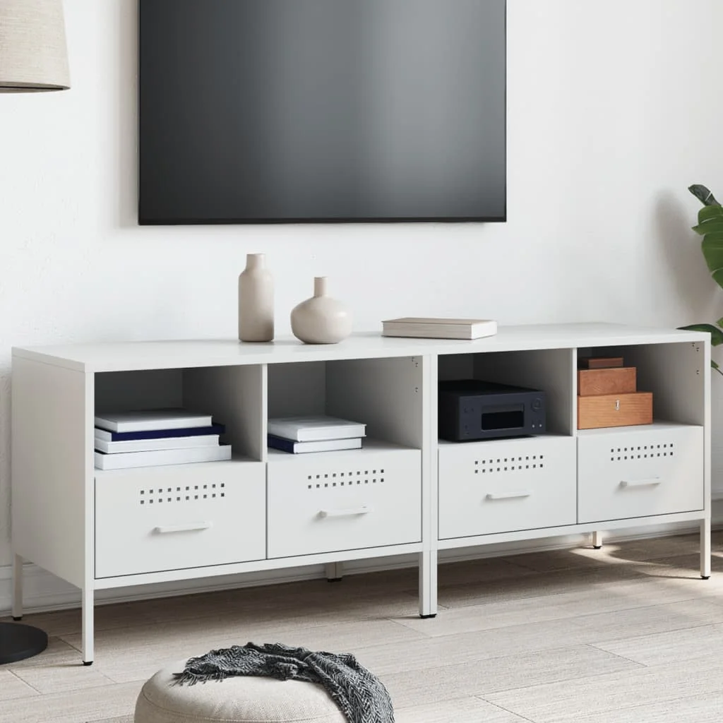 TV skrinky 2 ks biele 68x39x50,5 cm oceľ