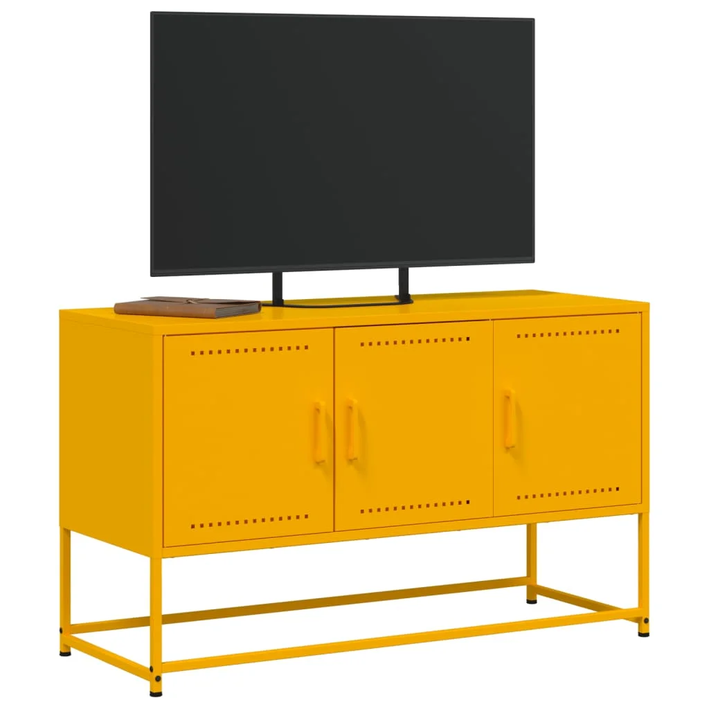 TV skrinka horčicovožltá 100,5x39x60,5 cm oceľ