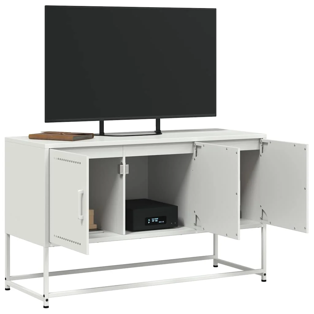 TV skrinka biela 100,5x39x60,5 cm oceľ