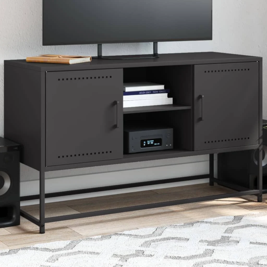 TV skrinka čierna 100,5x39x60,5 cm oceľ