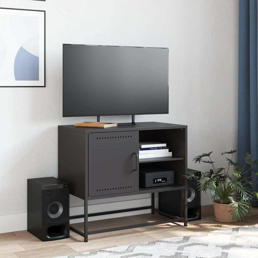 TV skrinka čierna 68x39x60,5 cm oceľ