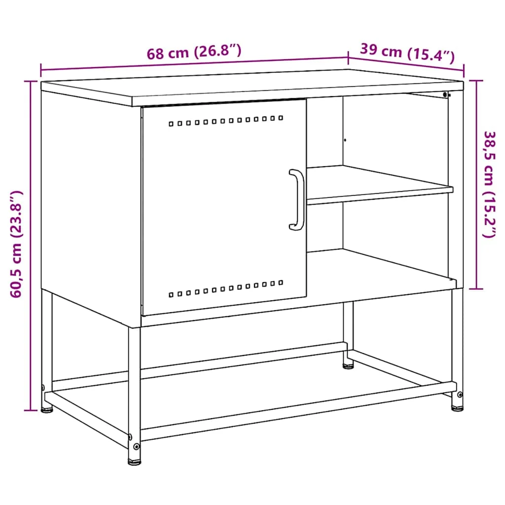TV skrinka antracitová 68x39x60,5 cm oceľ