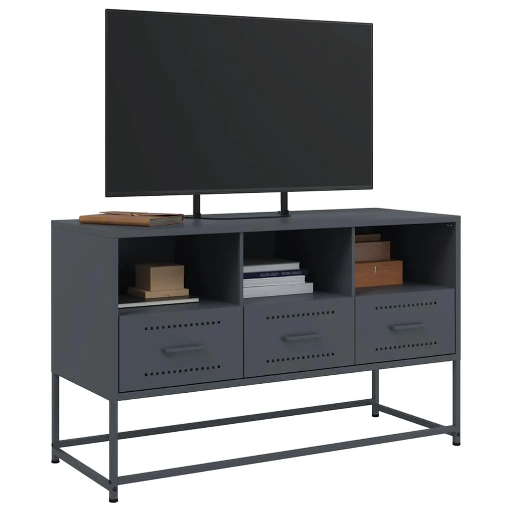 TV skrinka antracitová 100,5x39x60,5 cm oceľ