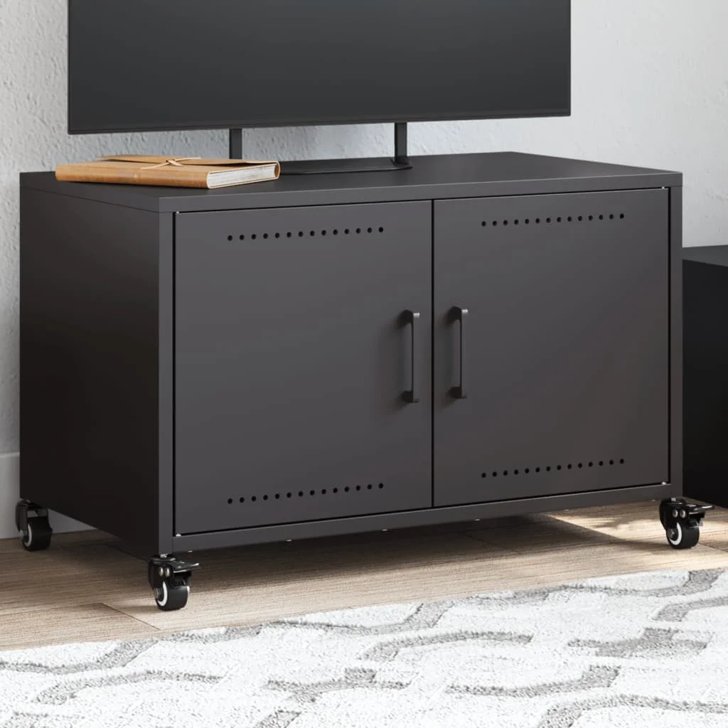 TV skrinka čierna 68x39x43,5 cm oceľ