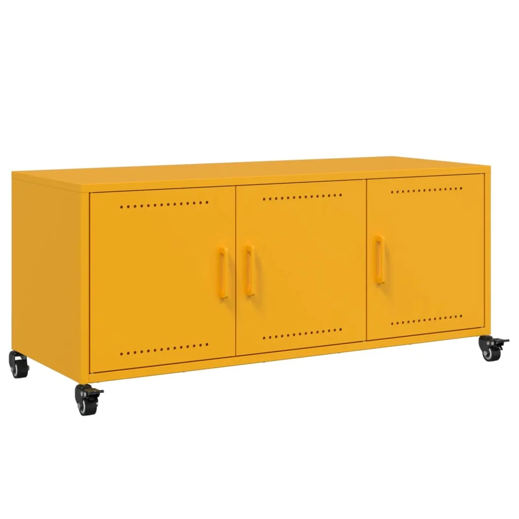 TV skrinka horčicovožltá 100,5x39x43,5 cm oceľ