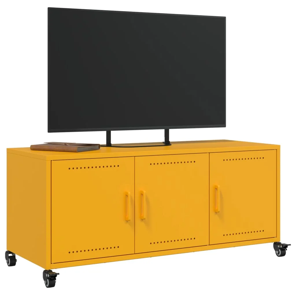 TV skrinka horčicovožltá 100,5x39x43,5 cm oceľ