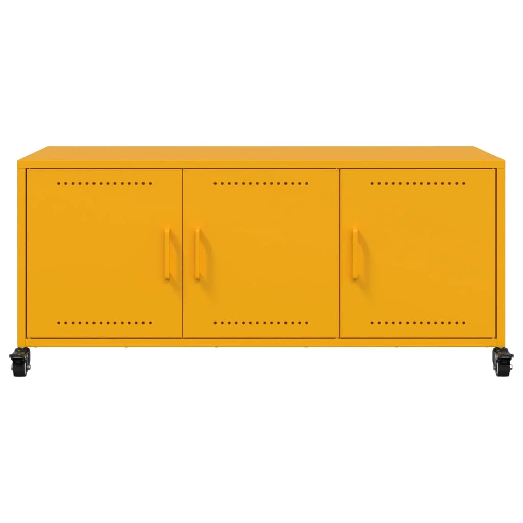 TV skrinka horčicovožltá 100,5x39x43,5 cm oceľ